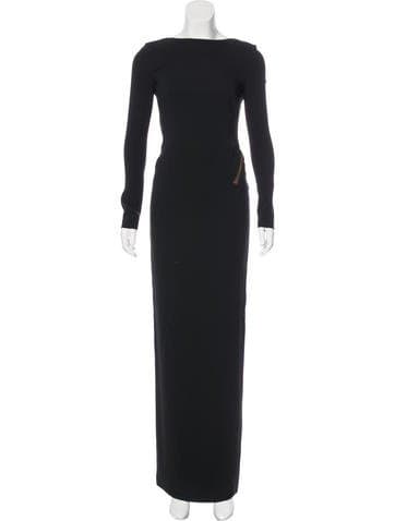 Tom Ford Black Zipper-trimmed Evening Gown