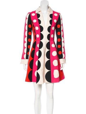 Valentino Geometric Multi-color Crepe Dress