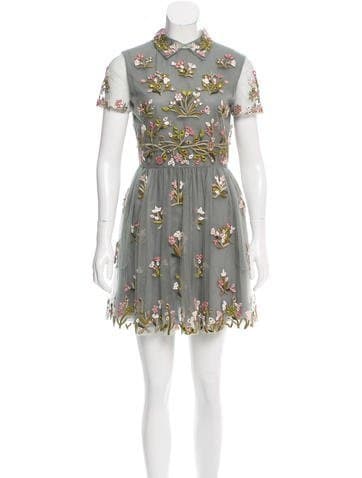 Valentino Embellished Embroidered Dress