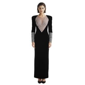 Vintage Valentino Embellished Velvet Maxi Dress — image 4