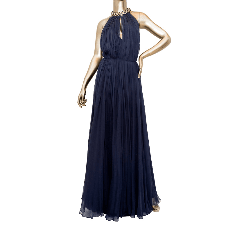 Alexander Mcqueen Chiffon Pleated Jewel-embellished Silk Gown