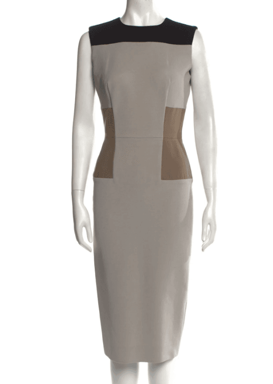 Victoria Beckham Beige Bodycon Dress