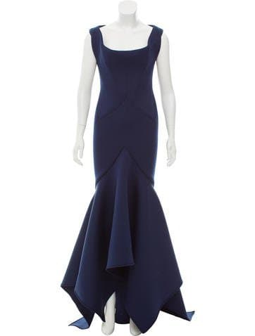 Zac Posen Sleeveless Evening Dress Navy