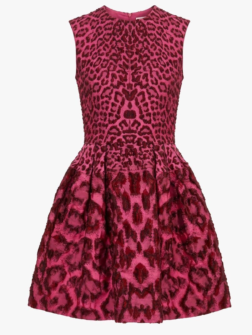Alexander Mcqueen Matelassé Leopard Pattern Dress