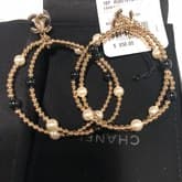 Chanel Cc Gold Drop Earrings With Pearl Details — image 1