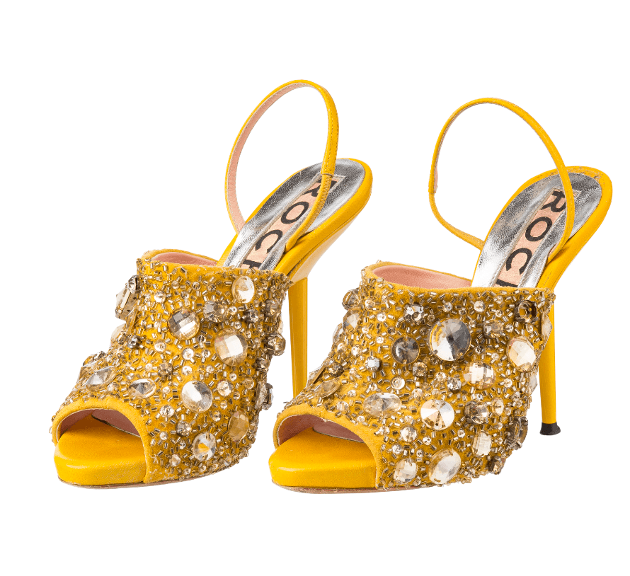 Rochas Embellished Slide Sandals 5.5
