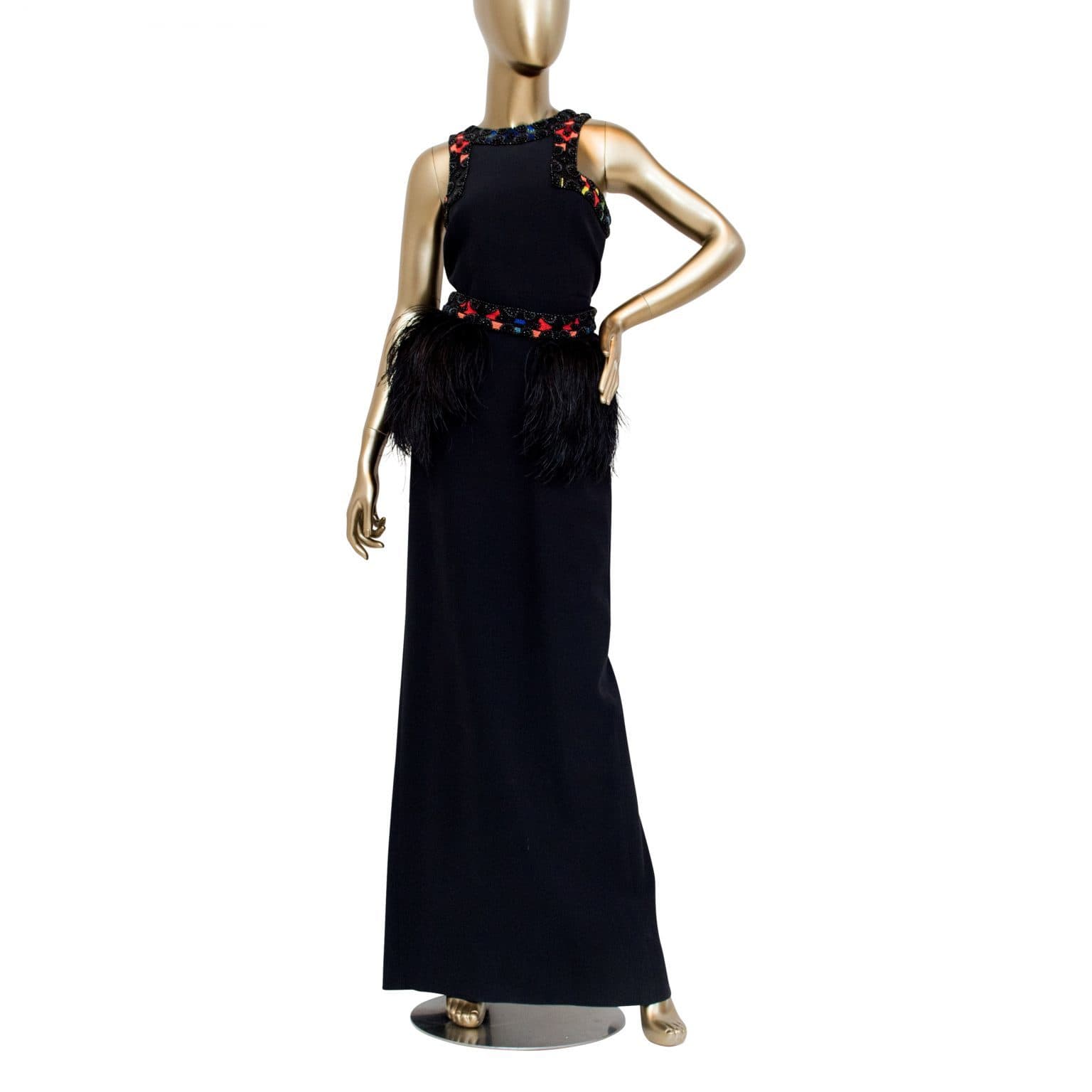 Alexander Mcqueen Feather-trimmed Evening Dress