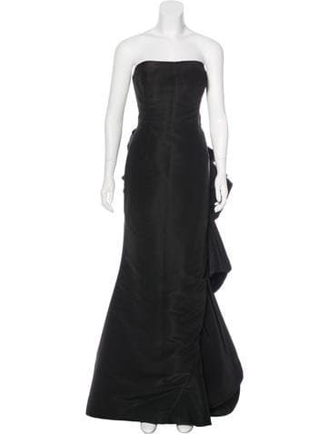 Oscar De La Renta Silk Evening Dress With Bow