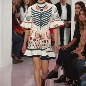 Chloé Multicolored Printed Flounce Sleeve Ruffled Dress — image 1