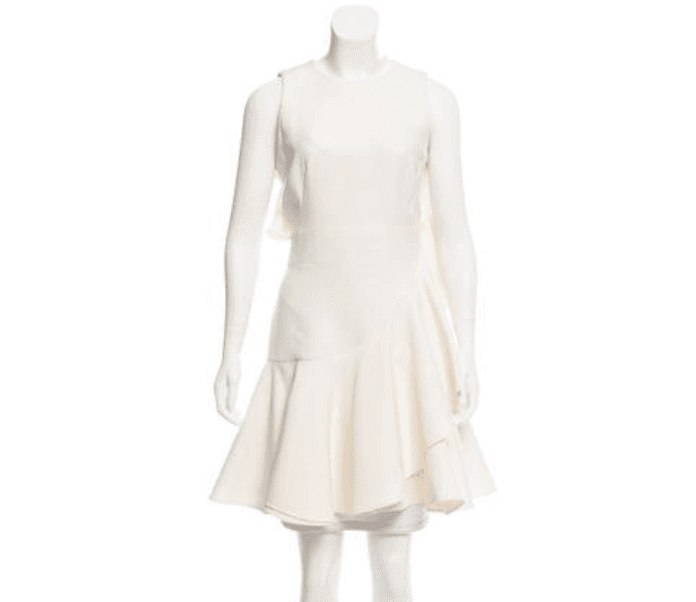 Alexander Mcqueen Cream Ruffle-trimmed Mini Dress