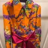 Gucci Floral Pant Suit With Satin Belt — image 1