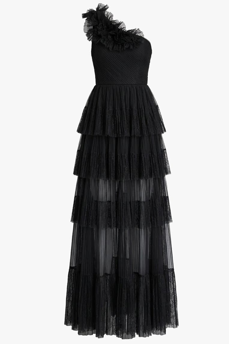 Chloé Black Tulle Strapless Maxi Dress