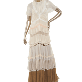 Chloe Nude Long Ruffle Dress Resort 2017 — image 1