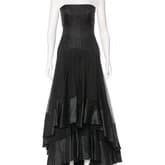 Alexander Mcqueen Silk Strapless Gown W Tiered Ruffles — image 1