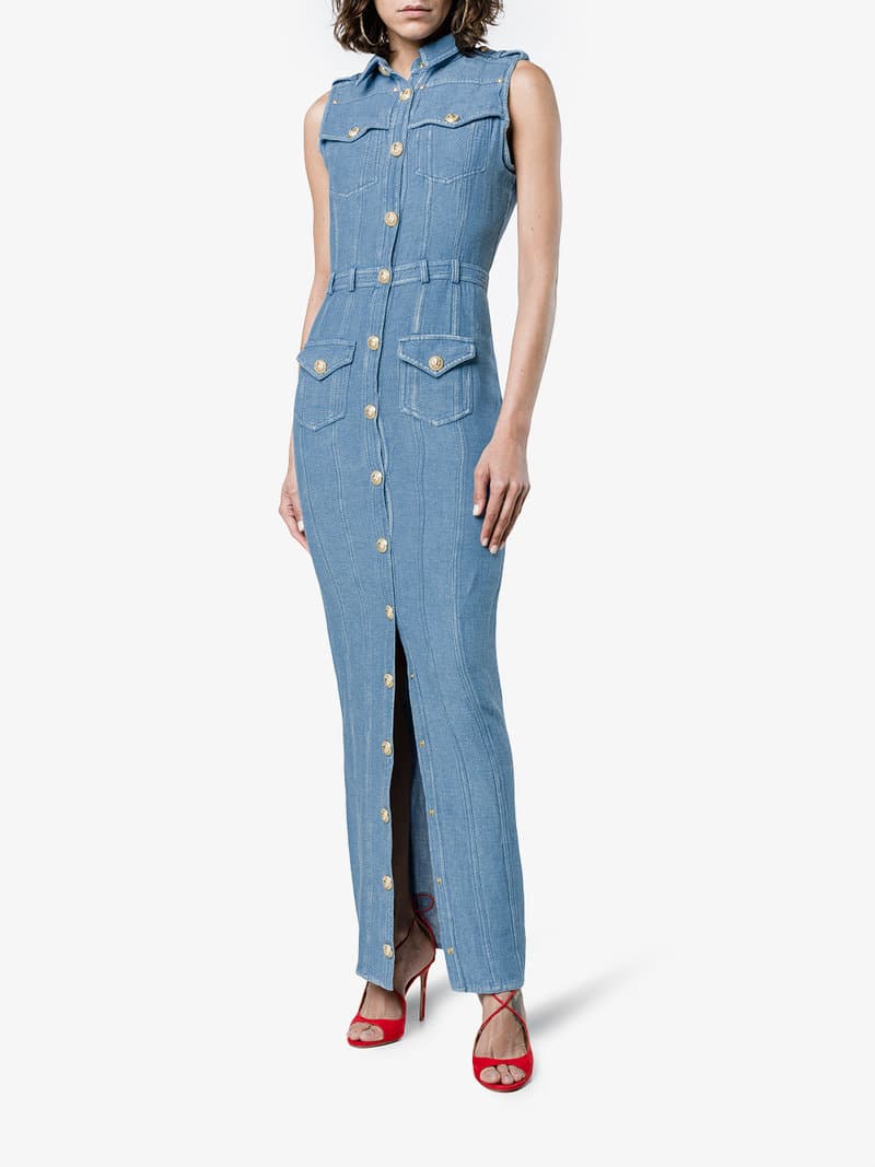 Balmain Cotton And Linen Maxi Dress