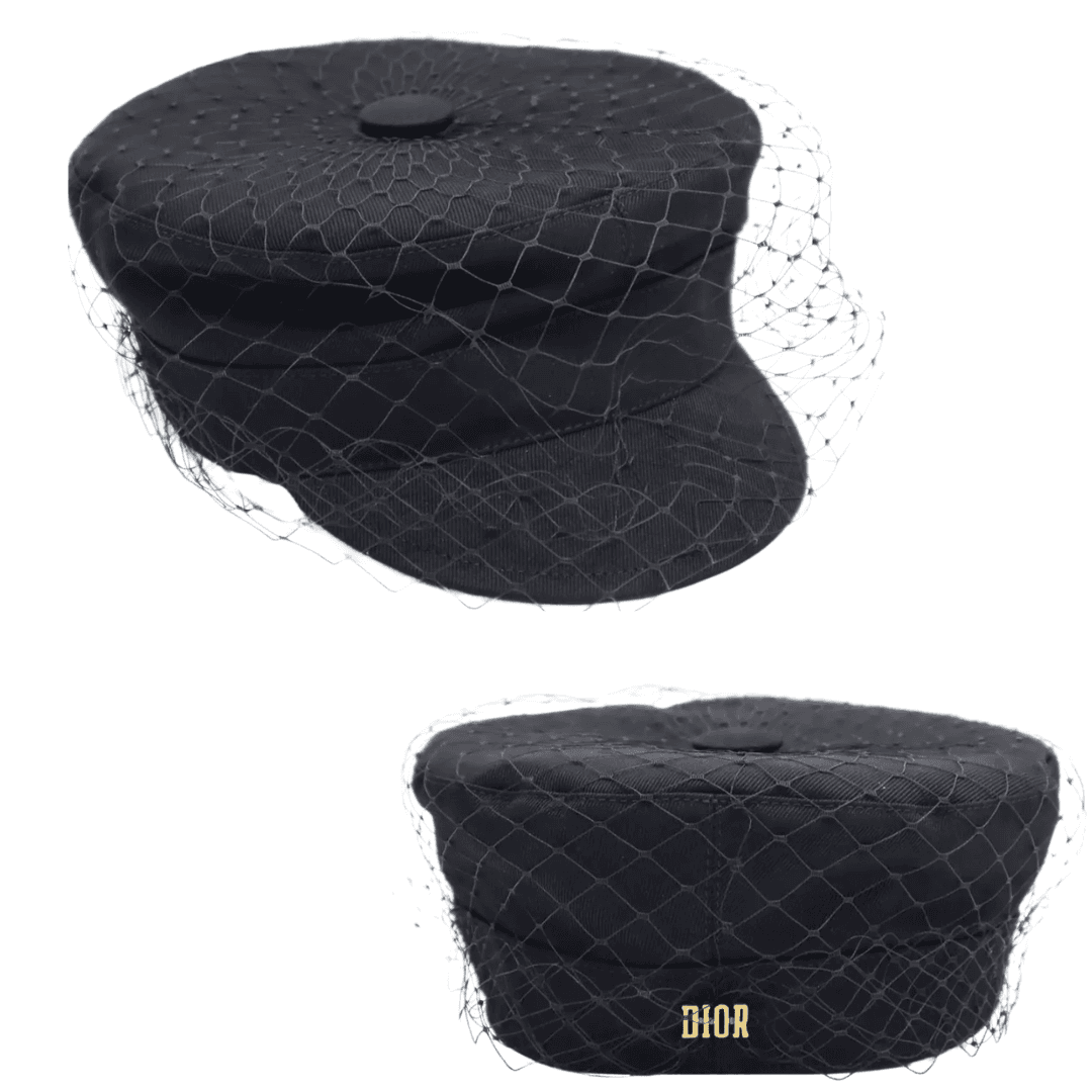 Christian Dior Black Cap With Veil