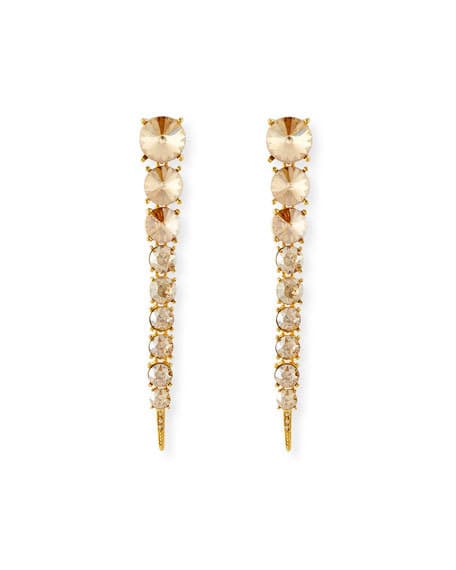 Oscar De La Renta Crystal Tendril Earrings