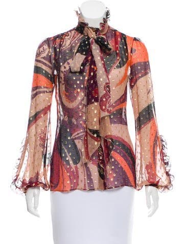 Emilio Pucci Printed Button-up Blouse