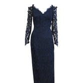 Helen Morley Navy Lace Gown — image 1