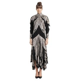 Vintage 1980's Saks Fifth Ave Black Gold Dress — image 3