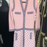 Chanel F15 Pink Blue Multicolor Cashmere Blend Camellia Button — image 1