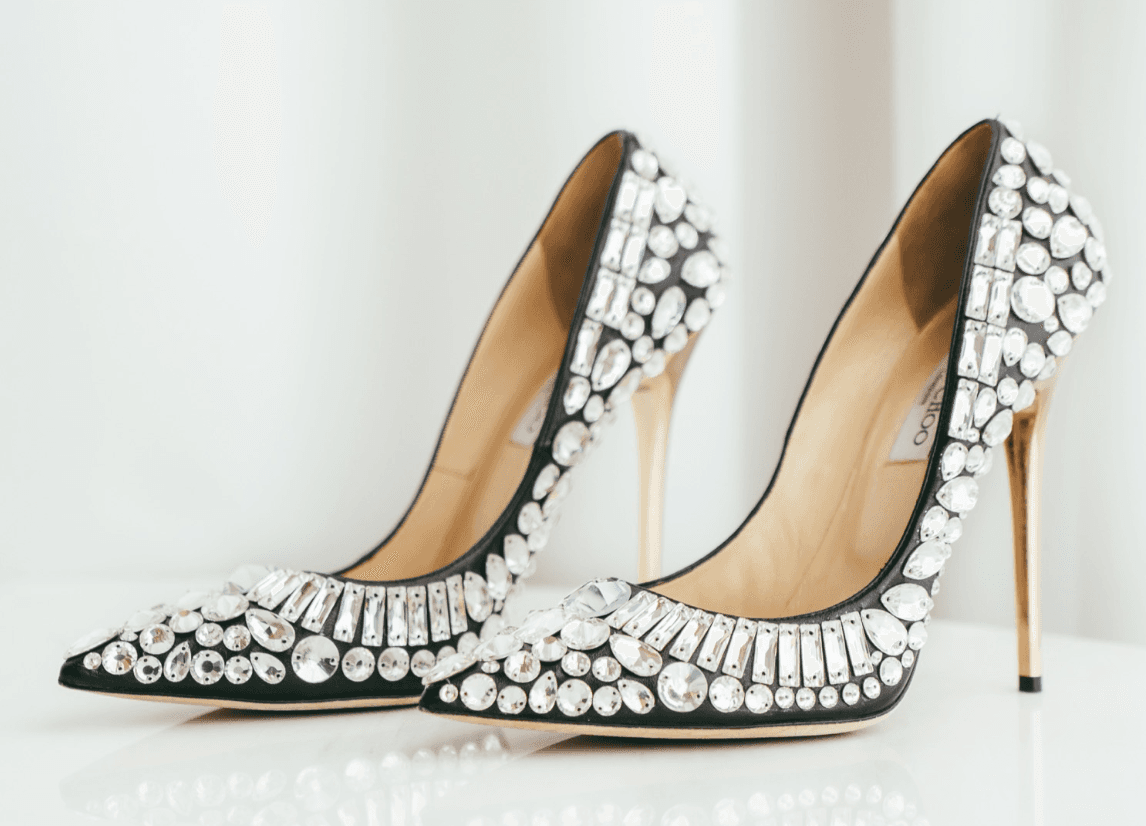 Jimmy Choo Black Leather Rhinestone Embellished "tia" Pumps 39.5