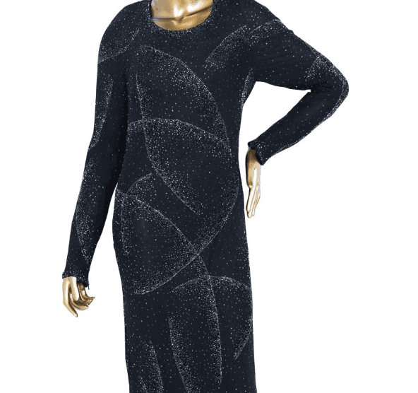 Vintage 1980's Black Long Beaded Gown