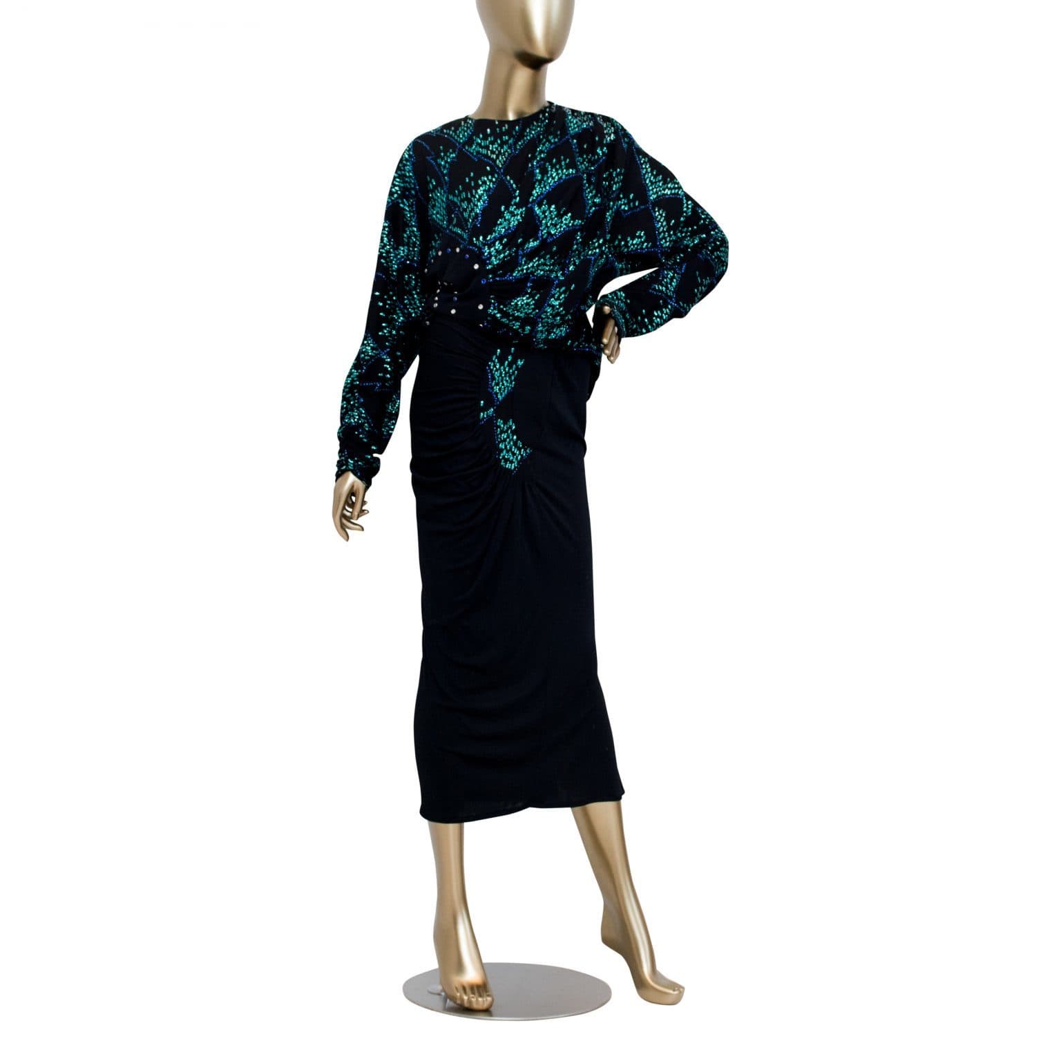Vintage Maick Howard Green Sequined Dress