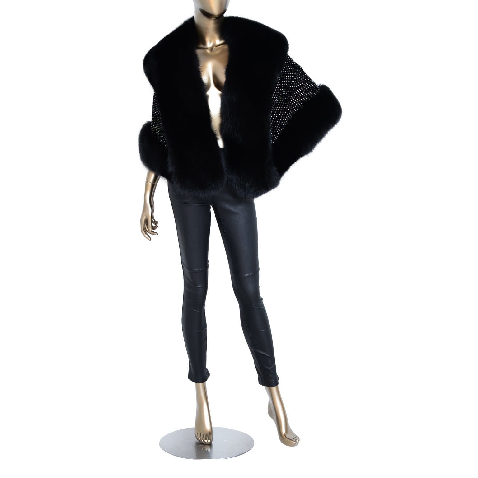 Vintage Keim Black Fox Fur Shawl