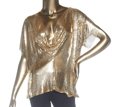 Whiting Davis Vintage Gold Chainmail Top