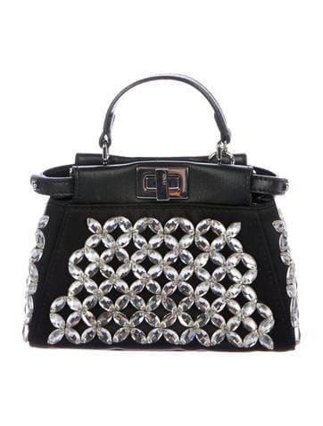 Fendi 2016 Crystal-embellished Micro Peekaboo Bag