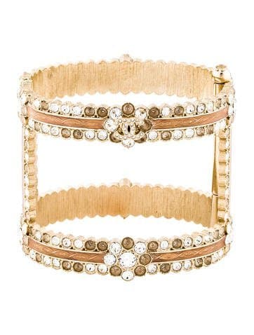 Chanel Crystal Open Hinged Cuff/ Bracelet