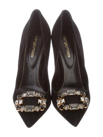 Sergio Rossi Embellished Suede Pumps