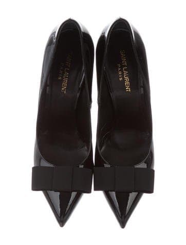 Saint Laurent Patent Leather Bow Pumps