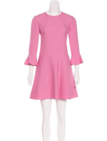 Valentino Wool Bell Sleeve Dress