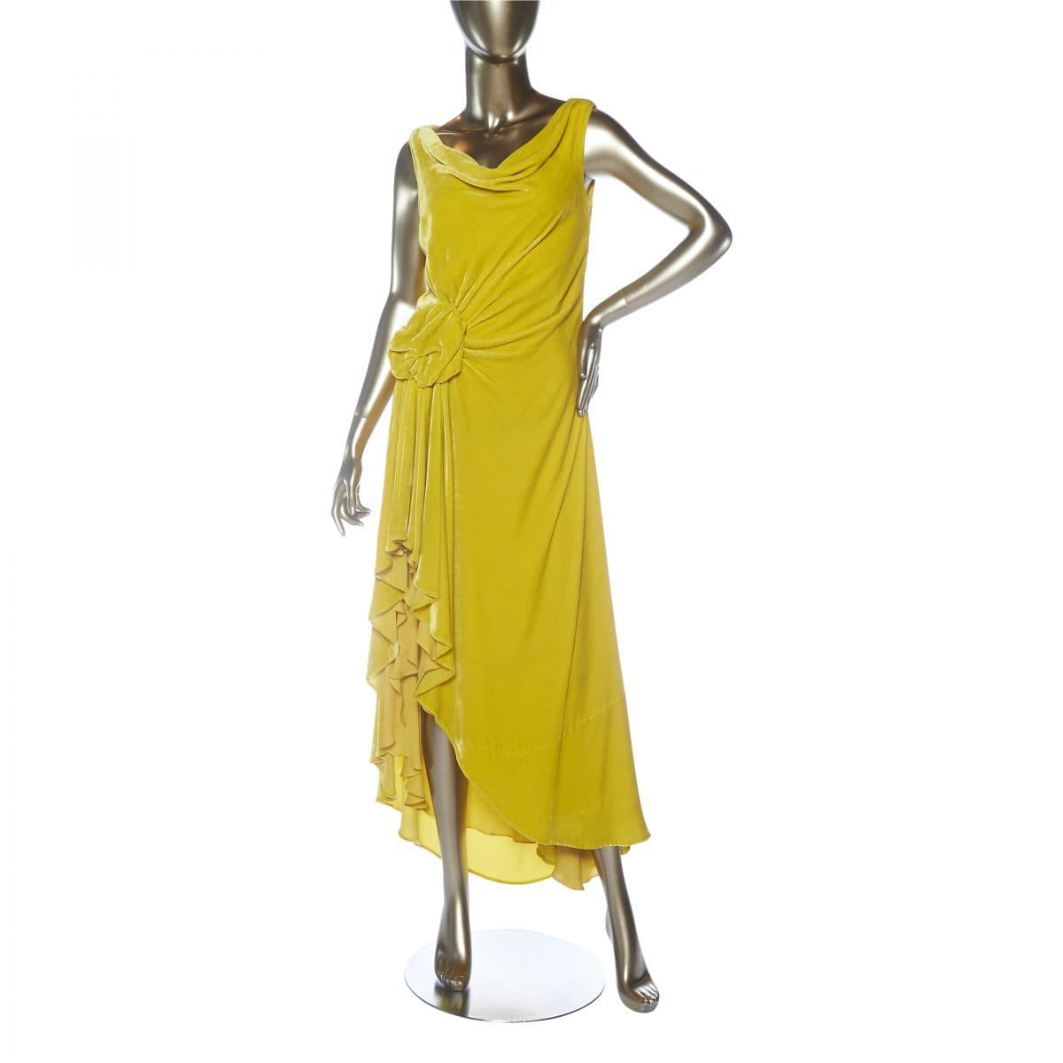 Monse Velvet Hi Lo Top In Yellow