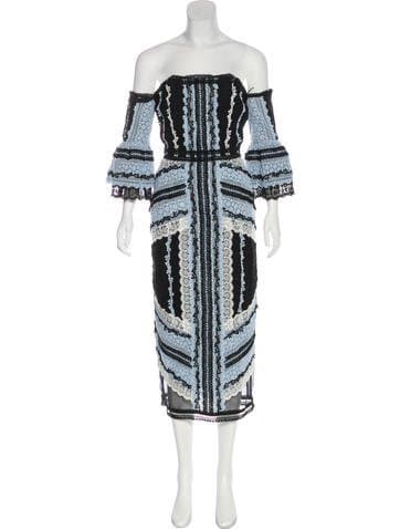 Erdem 2016 Blue Black Sissy Dress