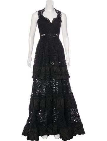 Alexis Gizele Black Lace Gown