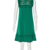 Andrew Gn 2017 Green Silk Lace-paneled Dress — image 1
