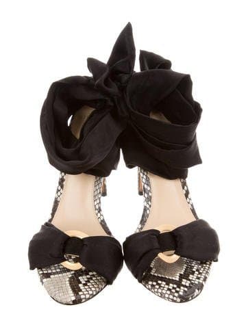 Alexandre Birman Snakeskin Wrap-around Sandals 8
