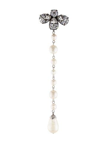 Balenciaga Faux Pearl & Crystal Single Clip-on Earring