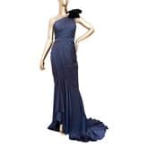 Andrew Gn Navy One-shoulder Evening Gown — image 3