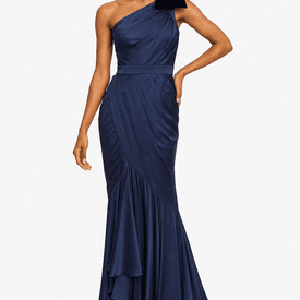 Andrew Gn Navy One-shoulder Evening Gown — image 6