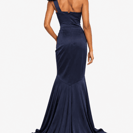 Andrew Gn Navy One-shoulder Evening Gown — image 7