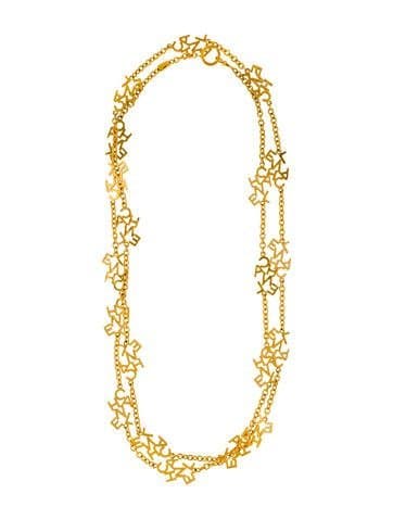Vintage Chanel Long Logo Necklace