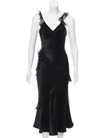 Christian Dior Ruffle-trimmed Silk Dress