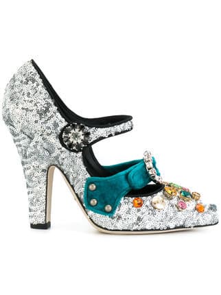 Dolce & Gabbana Glitter Mary Jane Pumps 8
