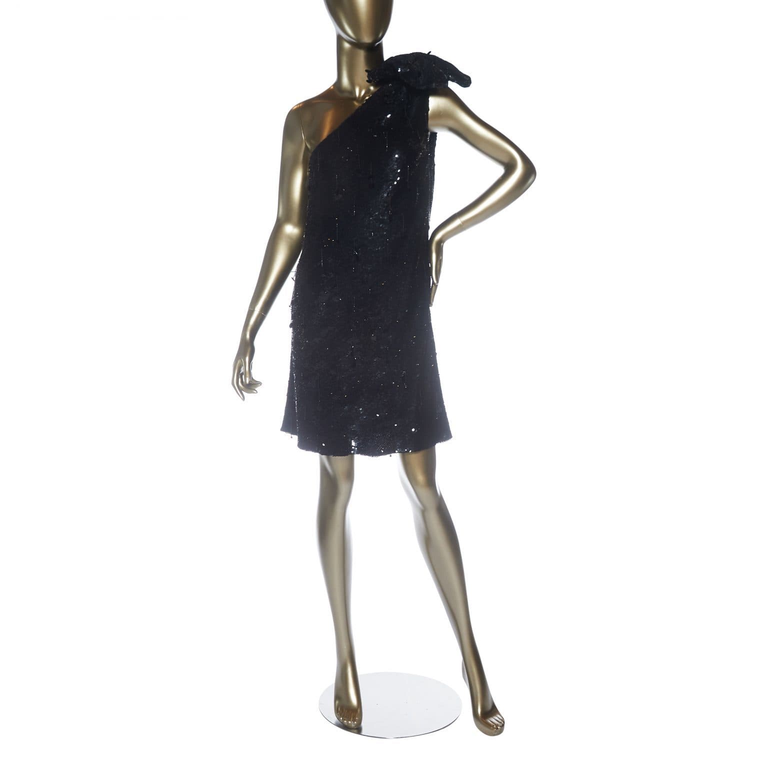 Ashish Black Bow Sequin Dress