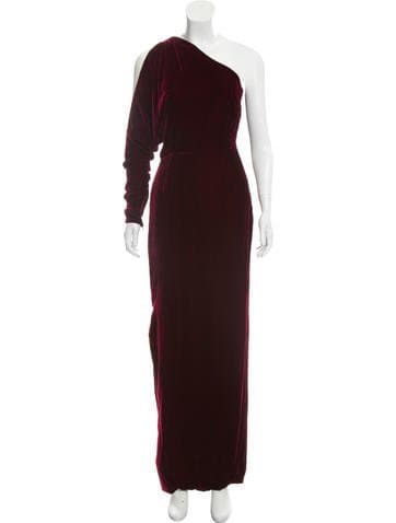 Ralph Lauren Collection Velvet One-sleeve Dress