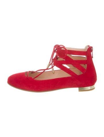 Aquazzura Mini Girls' Belgravia Suede Flats